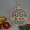 Houten kerstbal met naam - ijsster- type A - Afbeelding 4