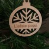 Houten kerstbal met naam - ijsster- type A - Afbeelding 7