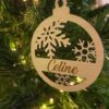 Houten kerstbal met naam - ijsster- type B - Afbeelding 5