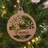 Houten kerstbal met naam - ijsster- type B - Afbeelding 2
