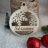 Houten kerstbal met naam - ijsster- type B